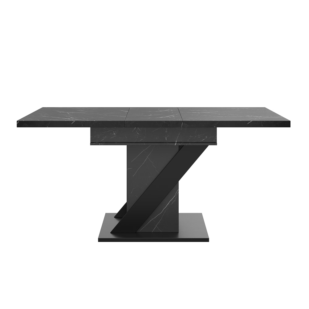 Table de salle à manger télescopique extensible 110-140x80 cm, noire