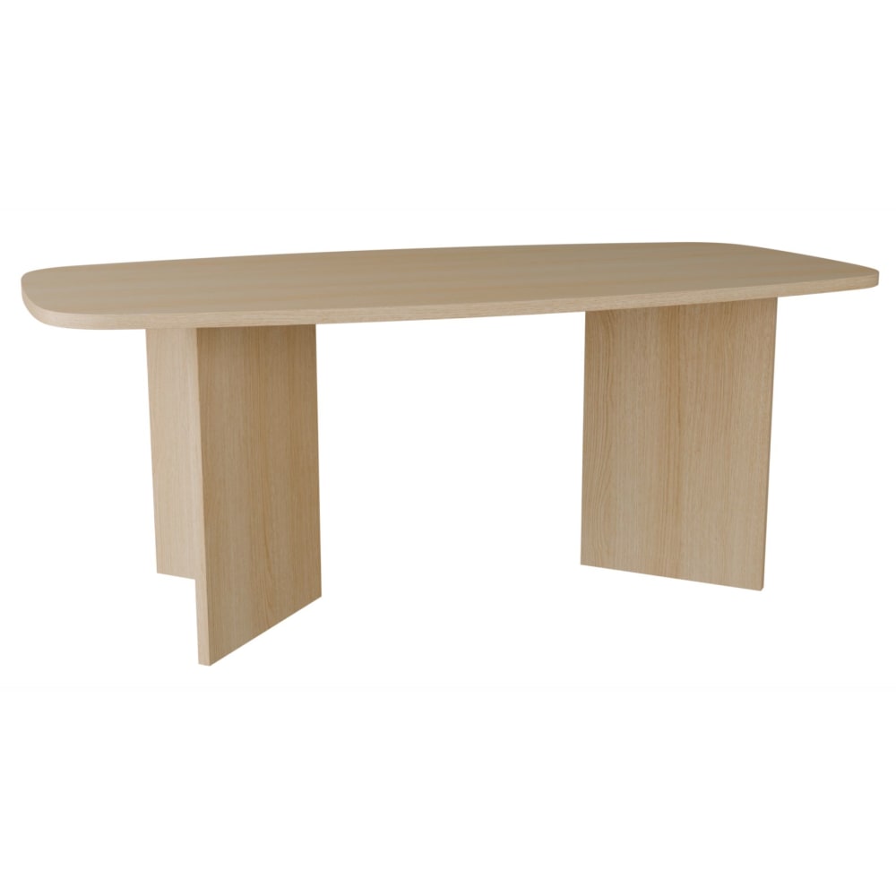 Table à manger rectangulaire, 190 cm, finition effet chêne
