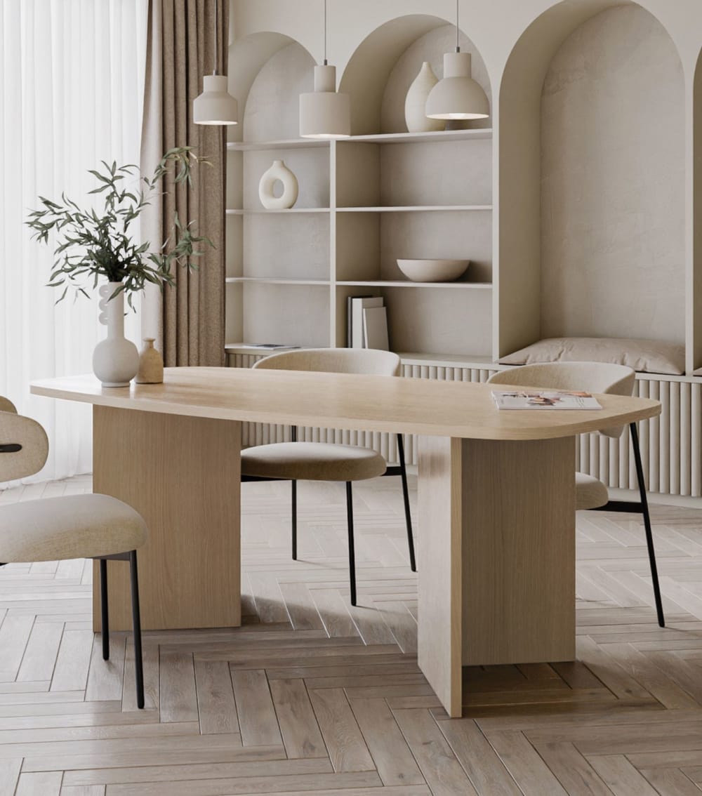 Esstisch rechteckig, 190 cm, Holzoptik Eiche - Maisons Du Monde