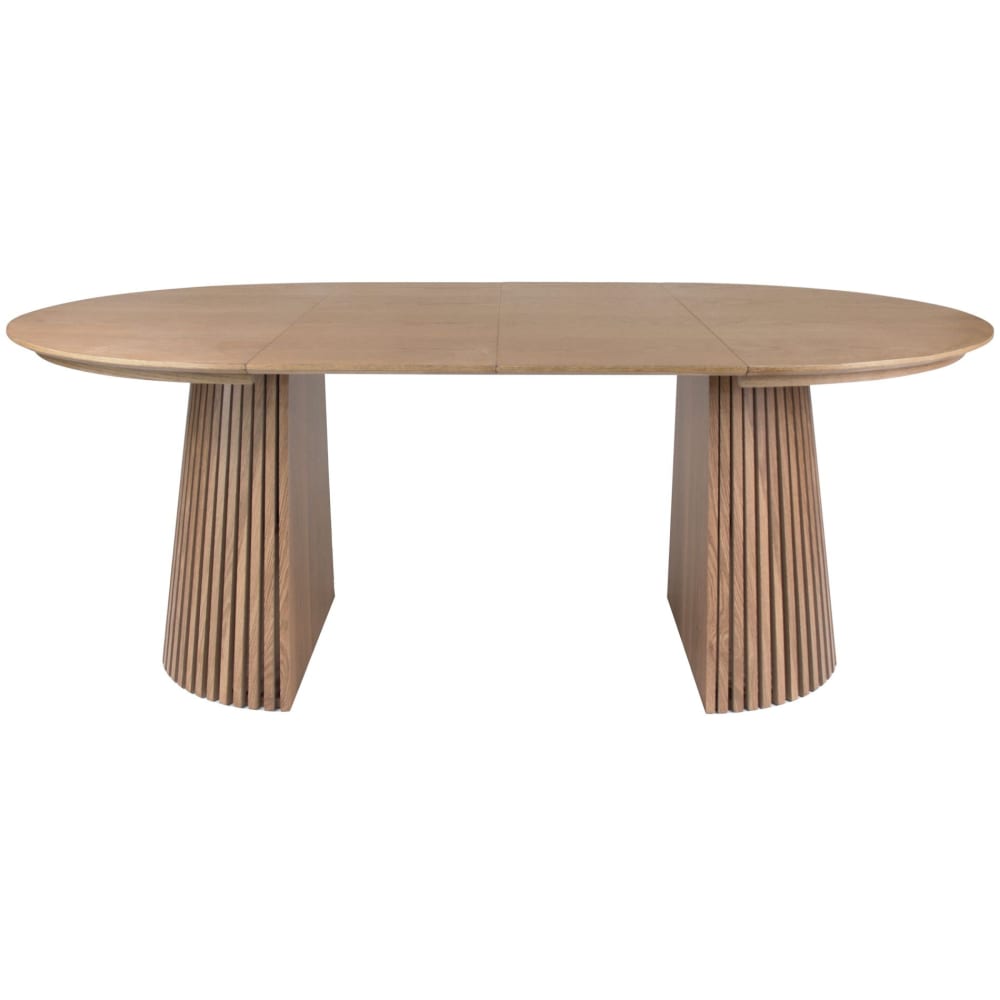 Ausziehtisch 120–200 x 120 cm, Lamellen-Design, Eichenholzoptik -
