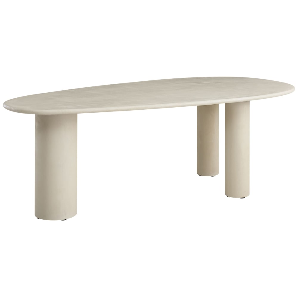 Table à manger 230 x 120 cm, greige, finition effet béton ciré