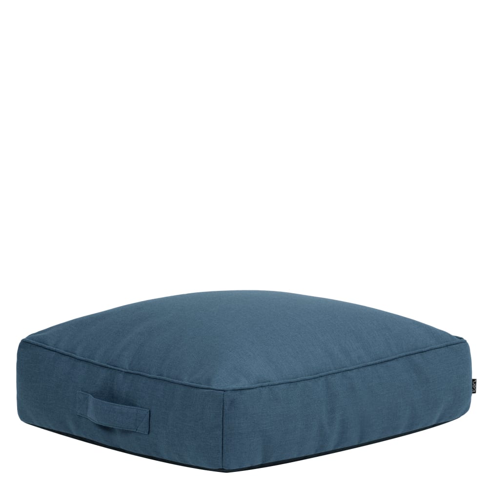 Pouf coussin de sol extérieur en oléfine imperméable bleu denim