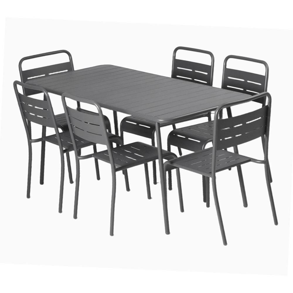 Ensemble table de jardin 160 cm et 6 chaises