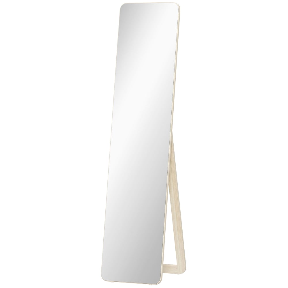 Miroir sur pied autoportant mural rectangulaire chambre bois naturel