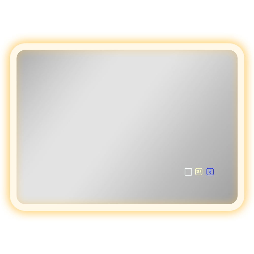 Homcom Bluetooth-Badezimmerspiegel LED, 50x70cm, Silber Silber Glas