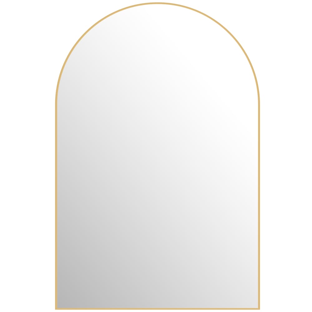 Homcom Wandspiegel Bogenform 60x90cm Aluminiumlegierung&Gold Gold Glas