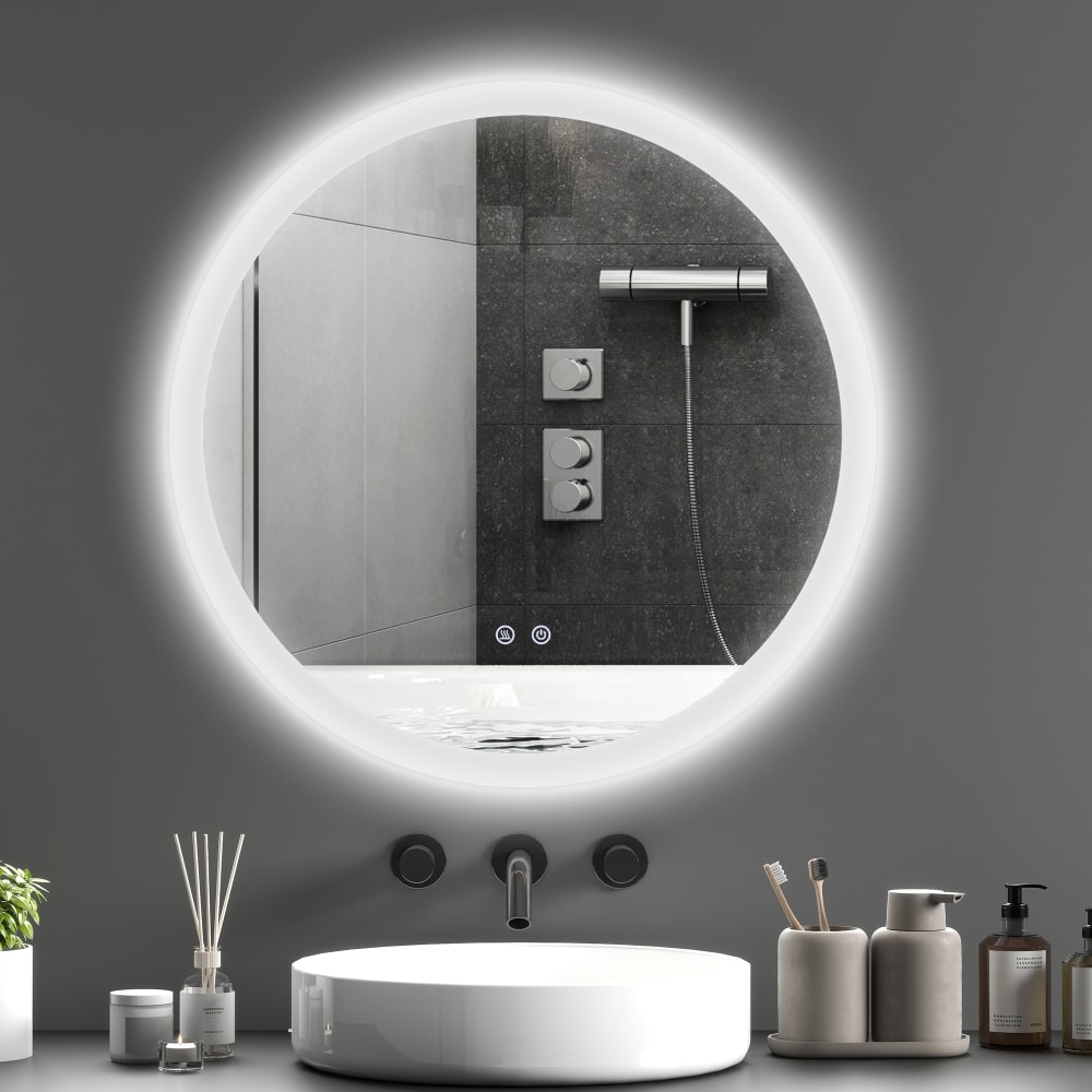 LED-Wandspiegel, Badezimmer, weiß & silber - Maisons Du Monde