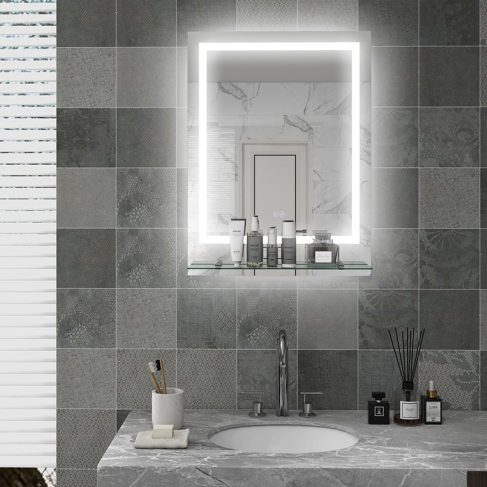 Miroir lumineux led anti-buée verre blanc — vue 3