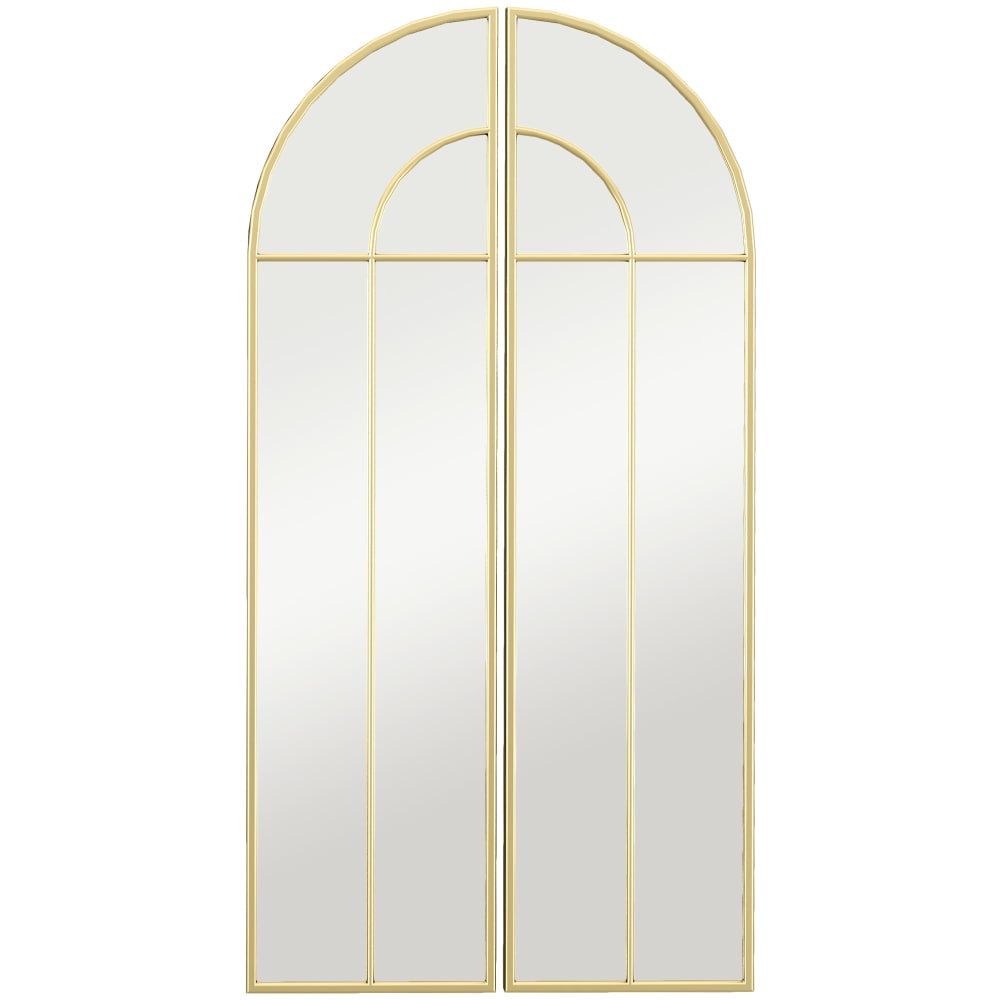 Miroir mural arc 60x120cm cadre métallique doré
