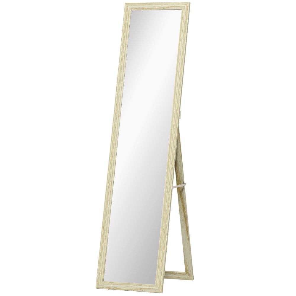 Miroir pleine longueur sur pied mural 154cm bois naturel