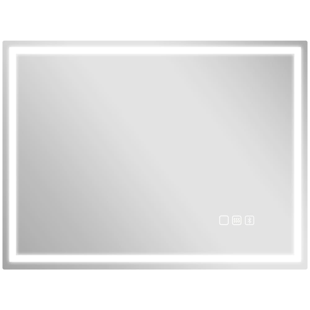 Miroir salle de bain bluetooth 60 x 80 cm éclairage LED argent