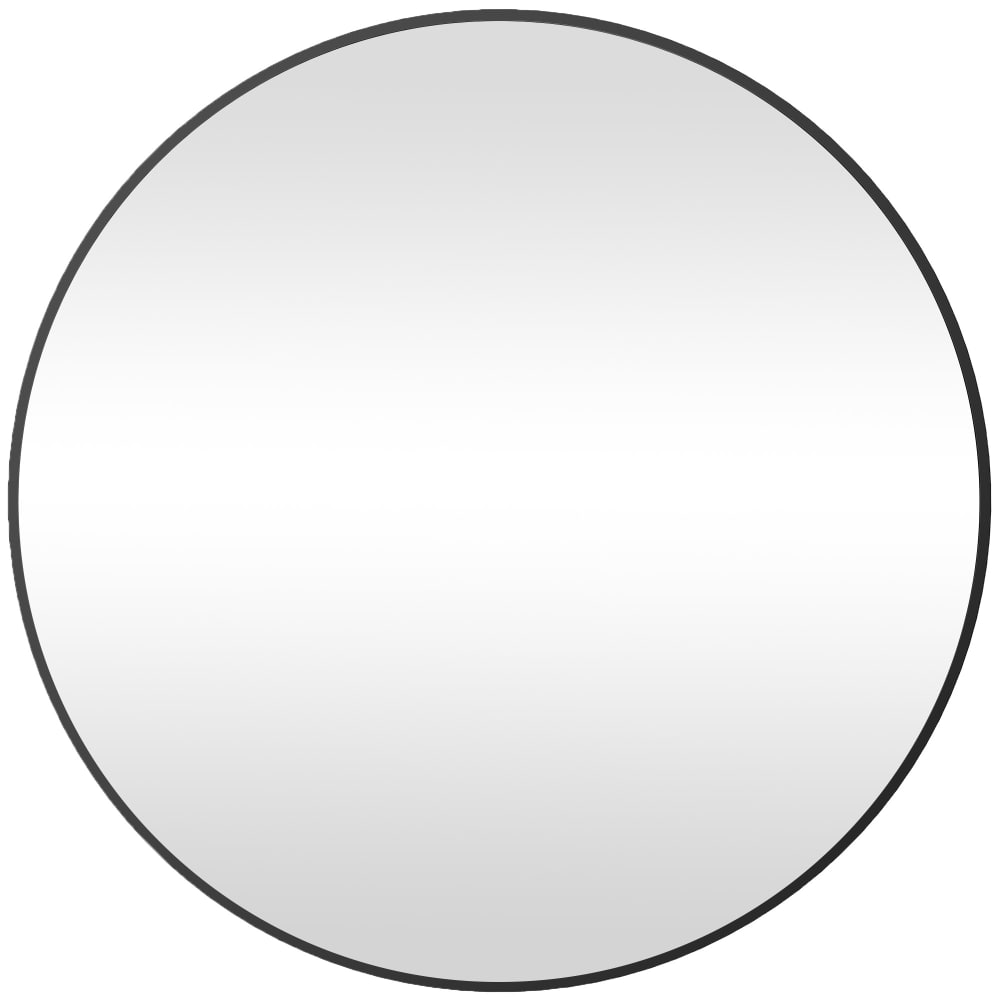 Miroir rond mural cadre en métal noir