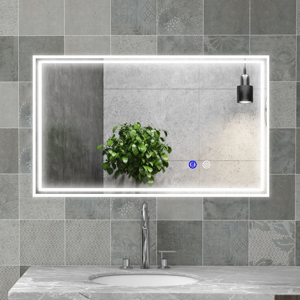 LED-Wandspiegel Badezimmer, rechteckig, 3-Farben - Maisons Du