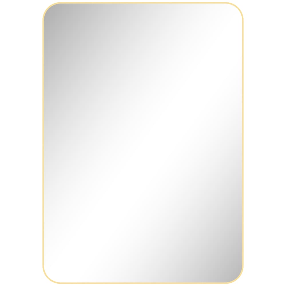 Miroir salle de bain 50x70 cm cadre alliage d'aluminium or