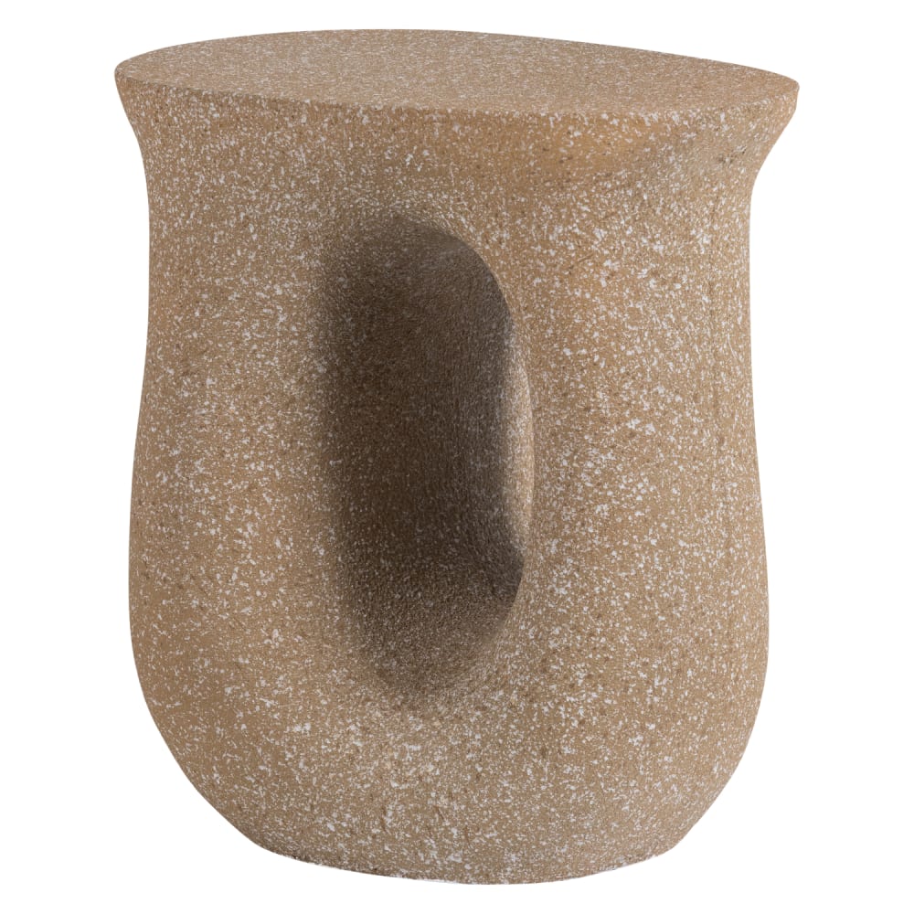 Bout de canapé en pierre reconstituée beige Bout de canapé en pierre reconstituée beige