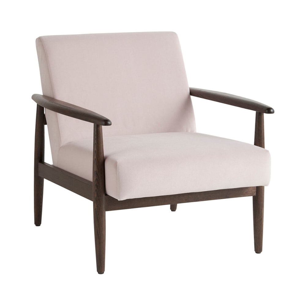 Fauteuil en frêne et velours nude — Beyit