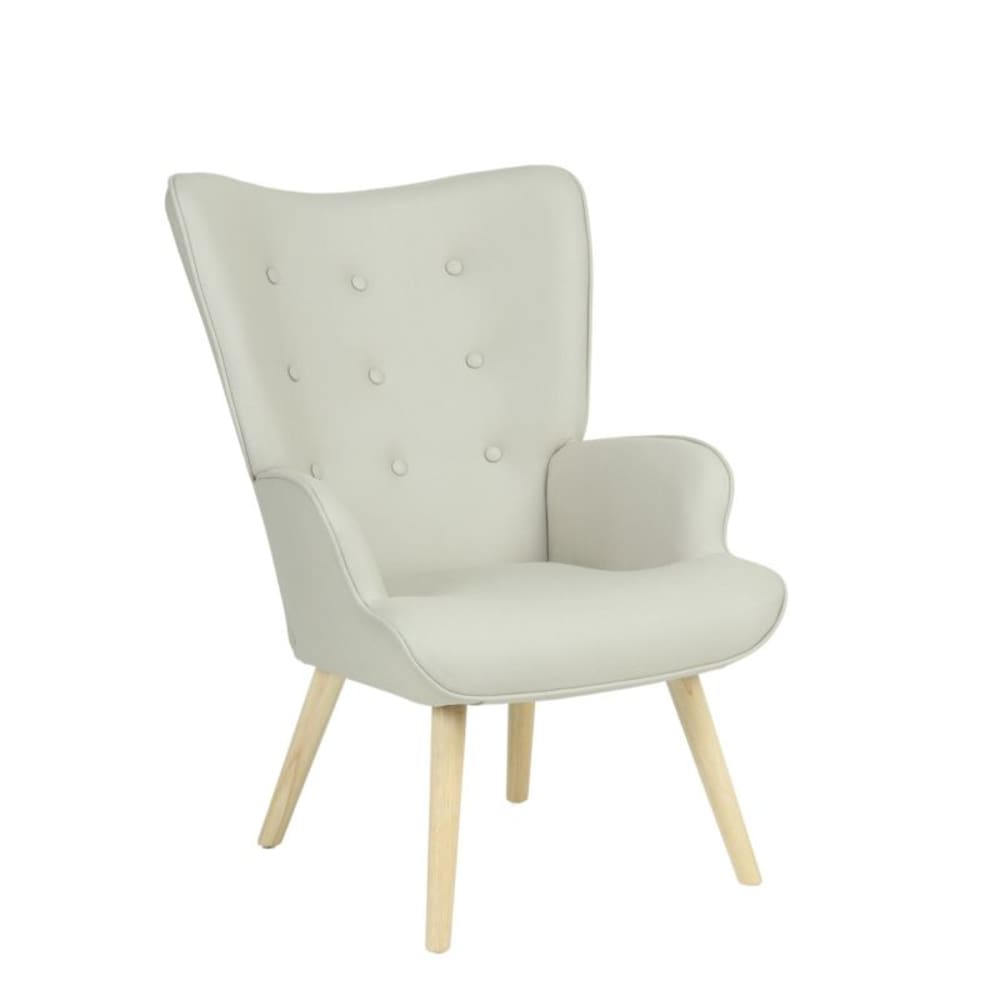 fauteuil pieds bois polyester