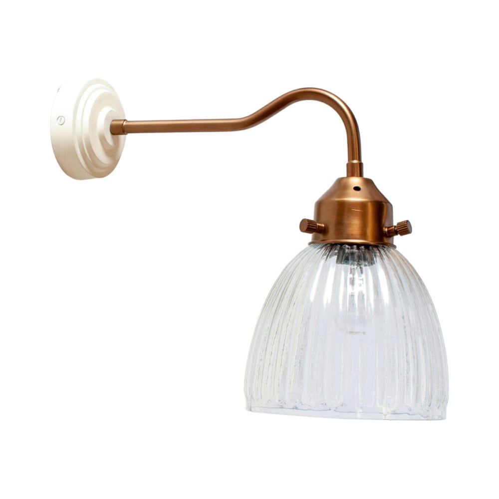 Applique en laiton antique et verre gravé — Beyit