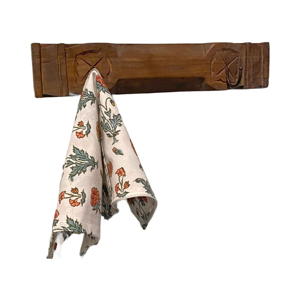 Porte-manteau en bois marron et métal gris