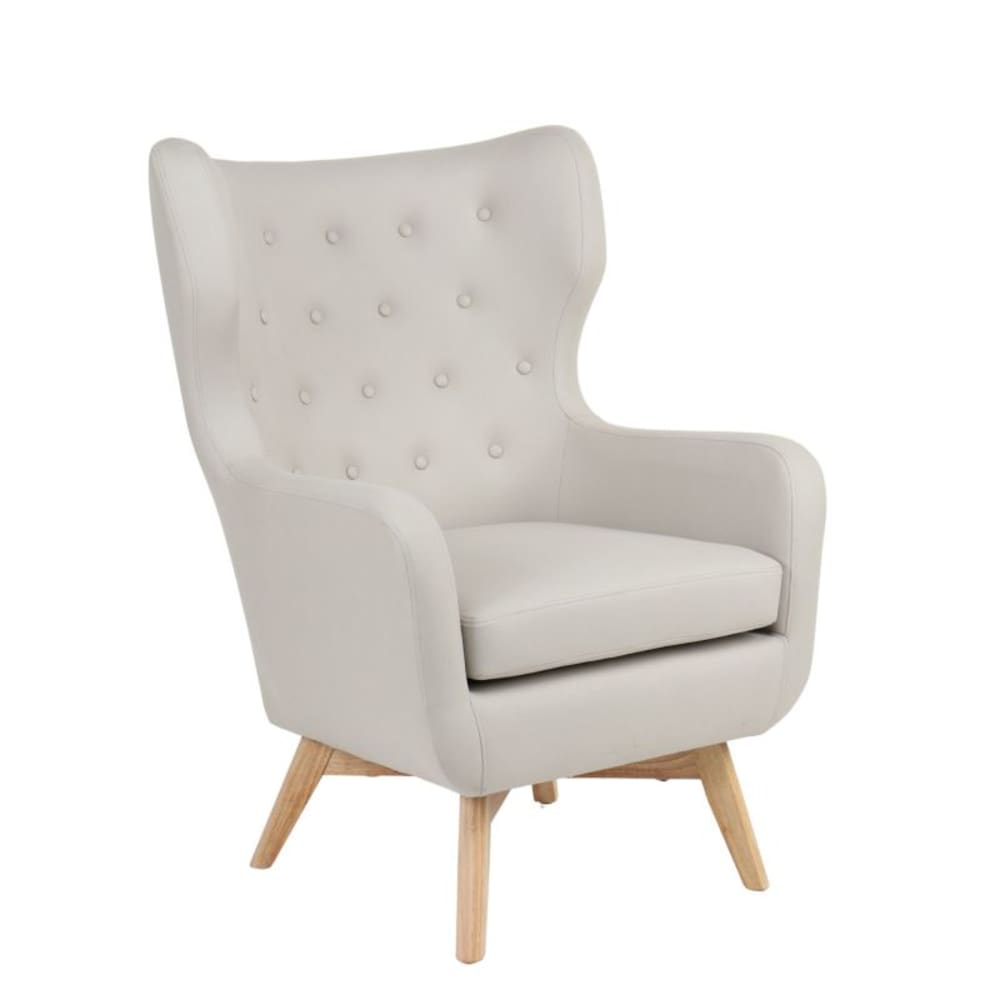 fauteuil polyester beige