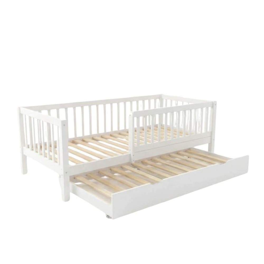 Lit transformable + lit gigogne bois blanc 90x190cm (MueMue) - Image 2