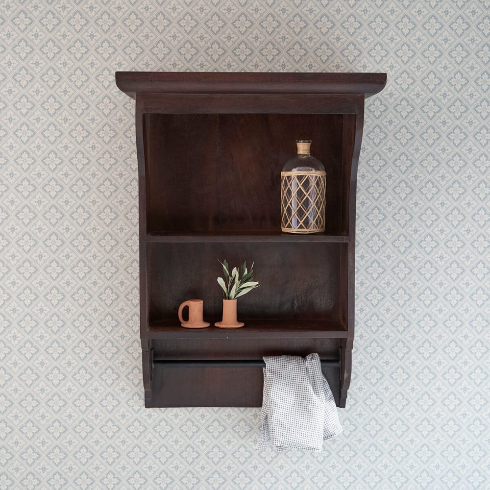 Étagère de cuisine murale en bois recyclé