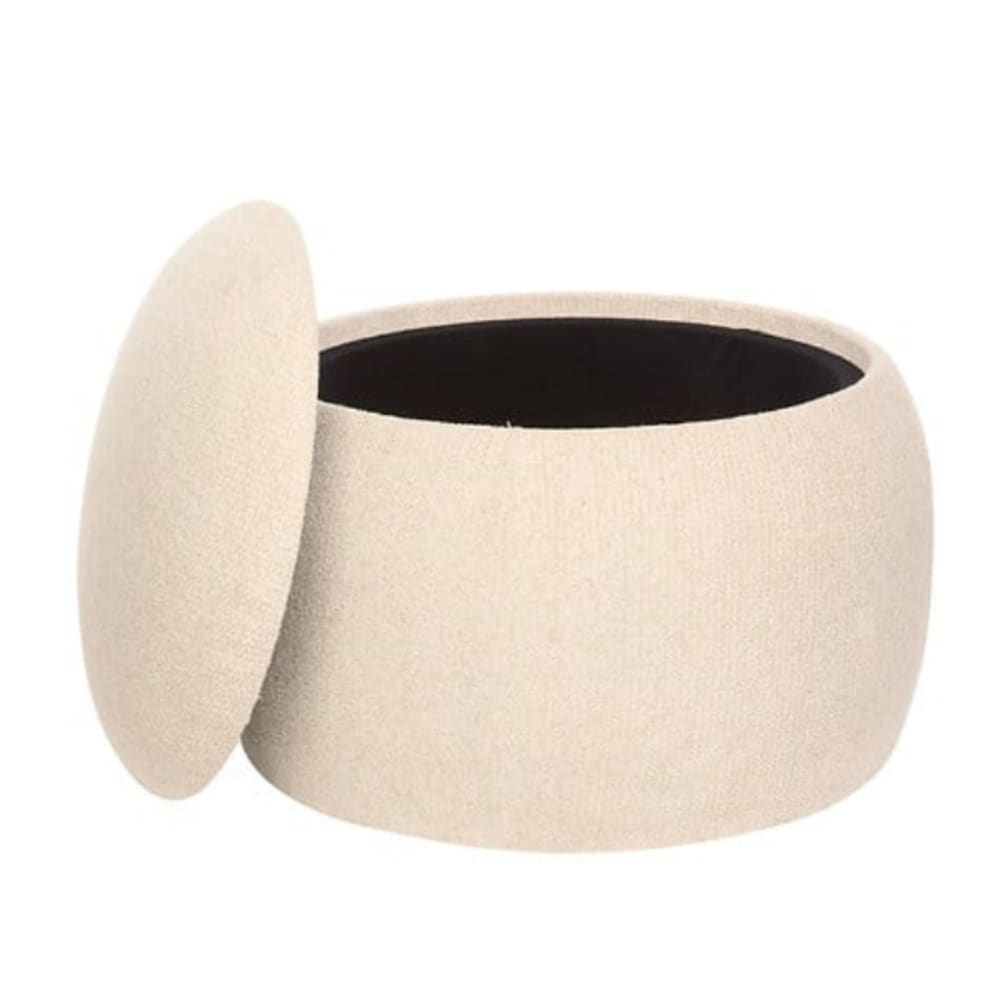 Pouf avec rangement polyester beige 40x60x60cm (MueMue) - Image 2