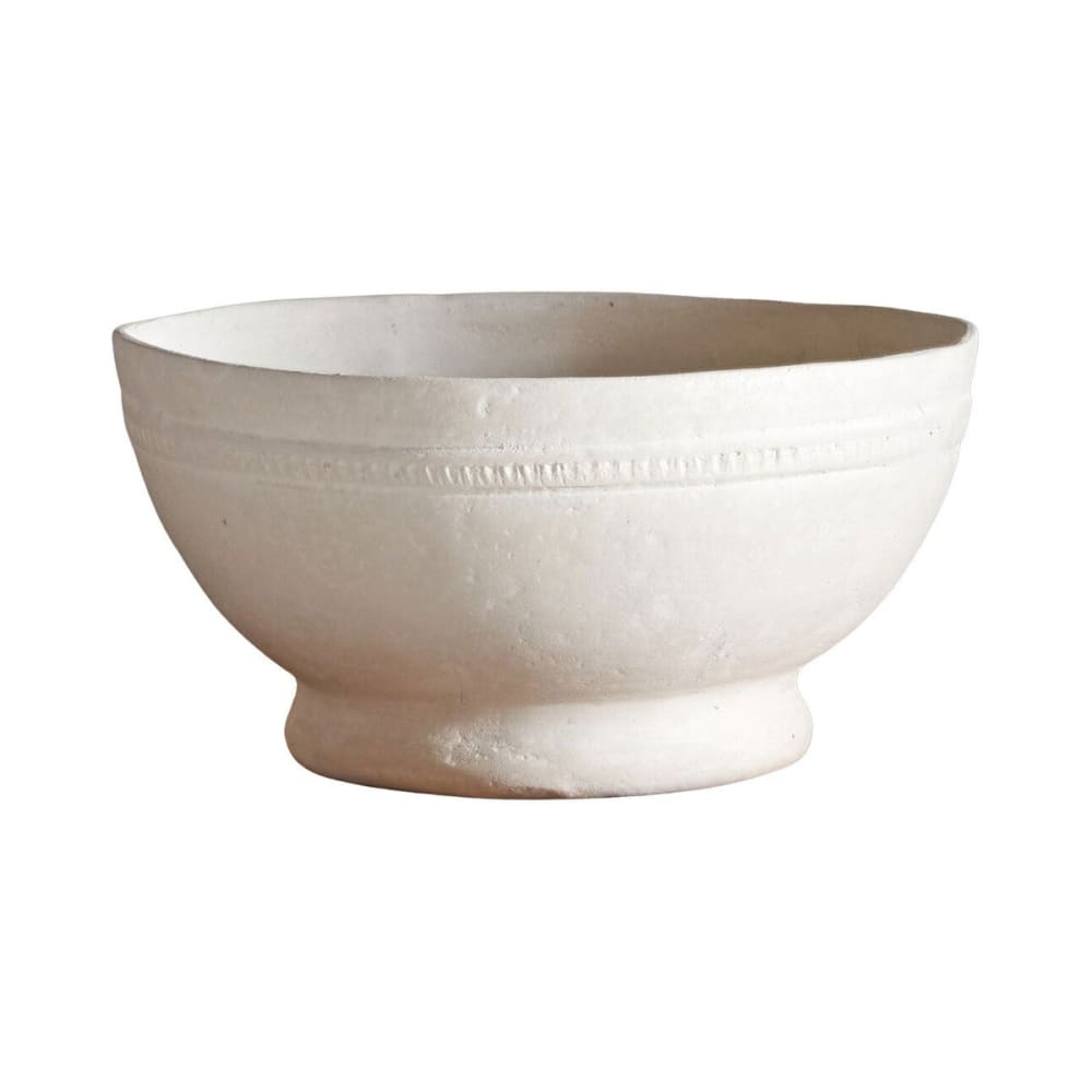 Coupe décorative en papier mâché blanc