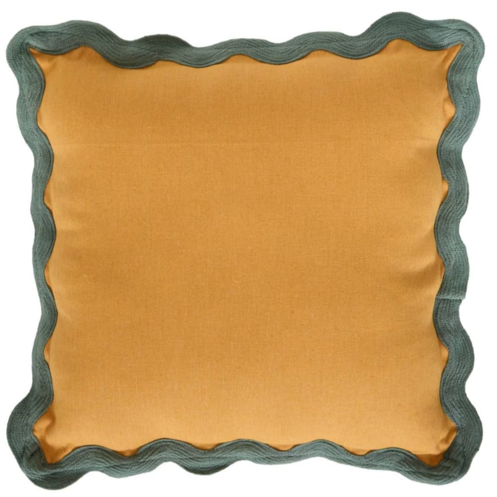 Coussin coton ocre 10x38x38cm