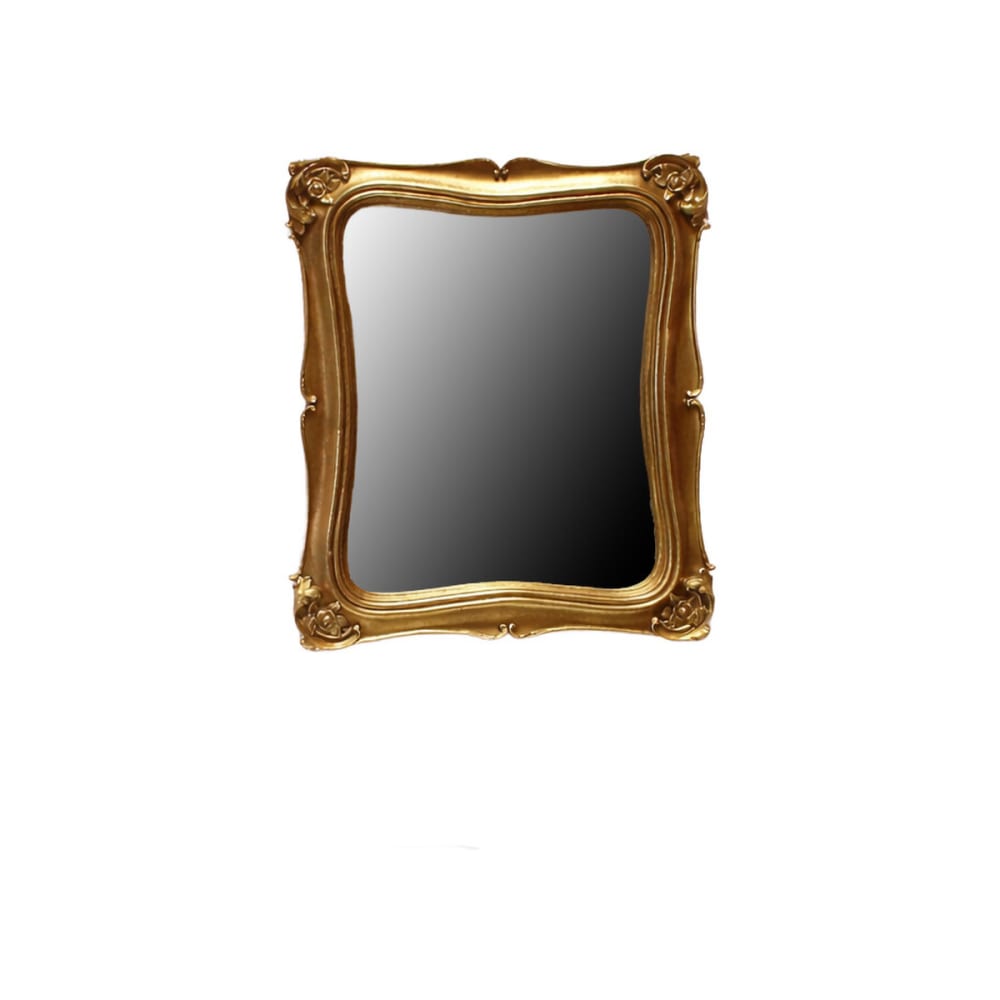 Miroir rectangulaire baroque esprit tableau doré mat
