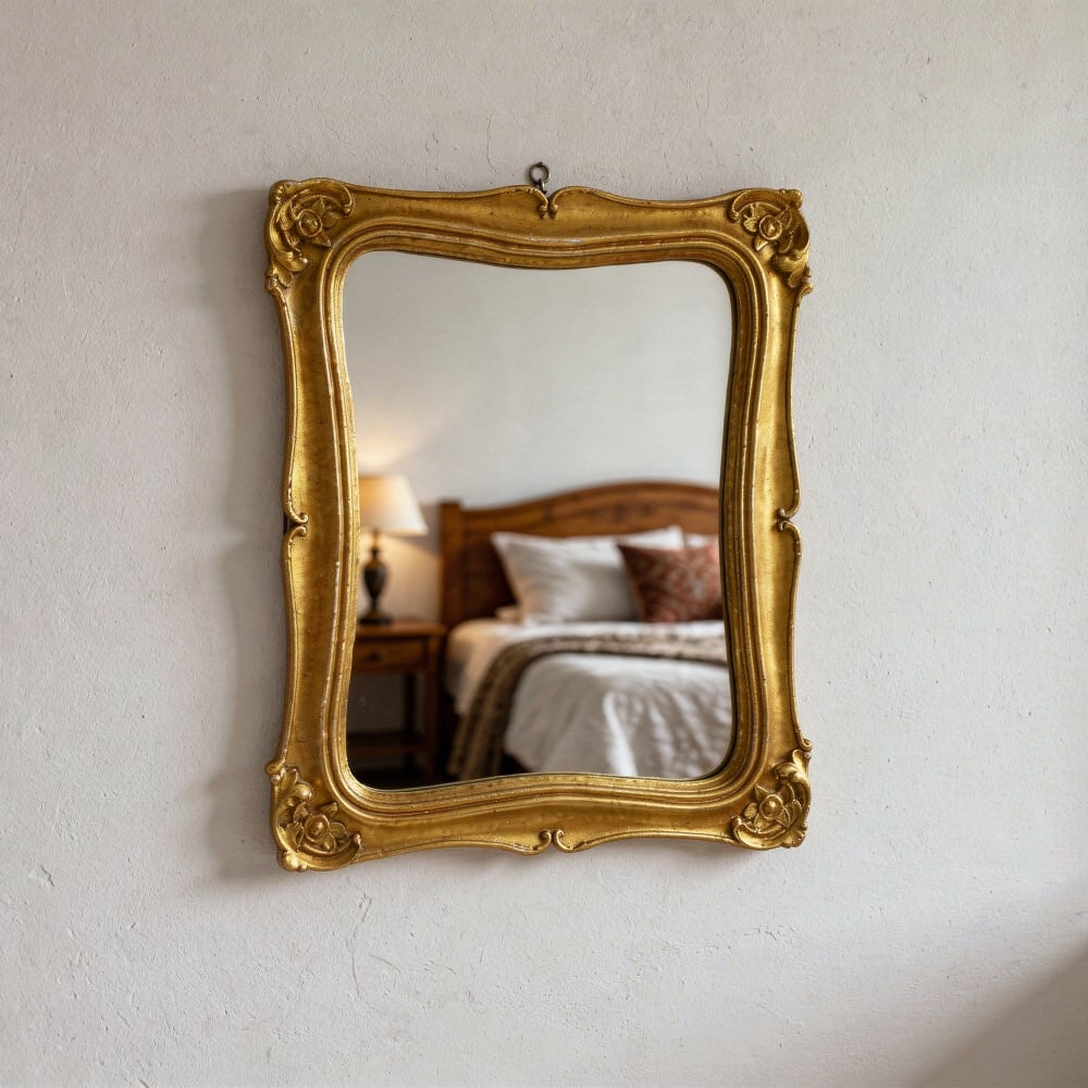 Rechteckiger Barock-Spiegel Gold matt - Maisons Du Monde