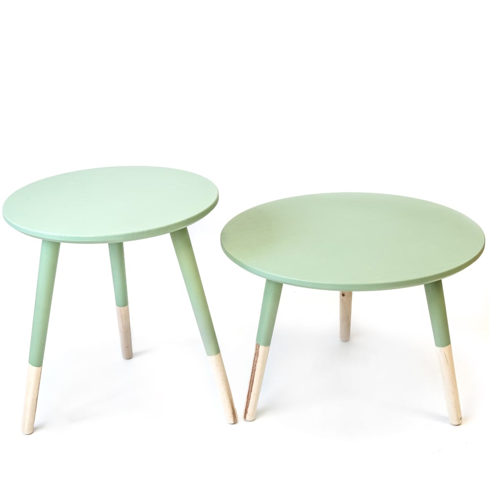 MueMue Beistelltisch Set von 2 grün 45x39.5x39.5cm - Spanplatte
