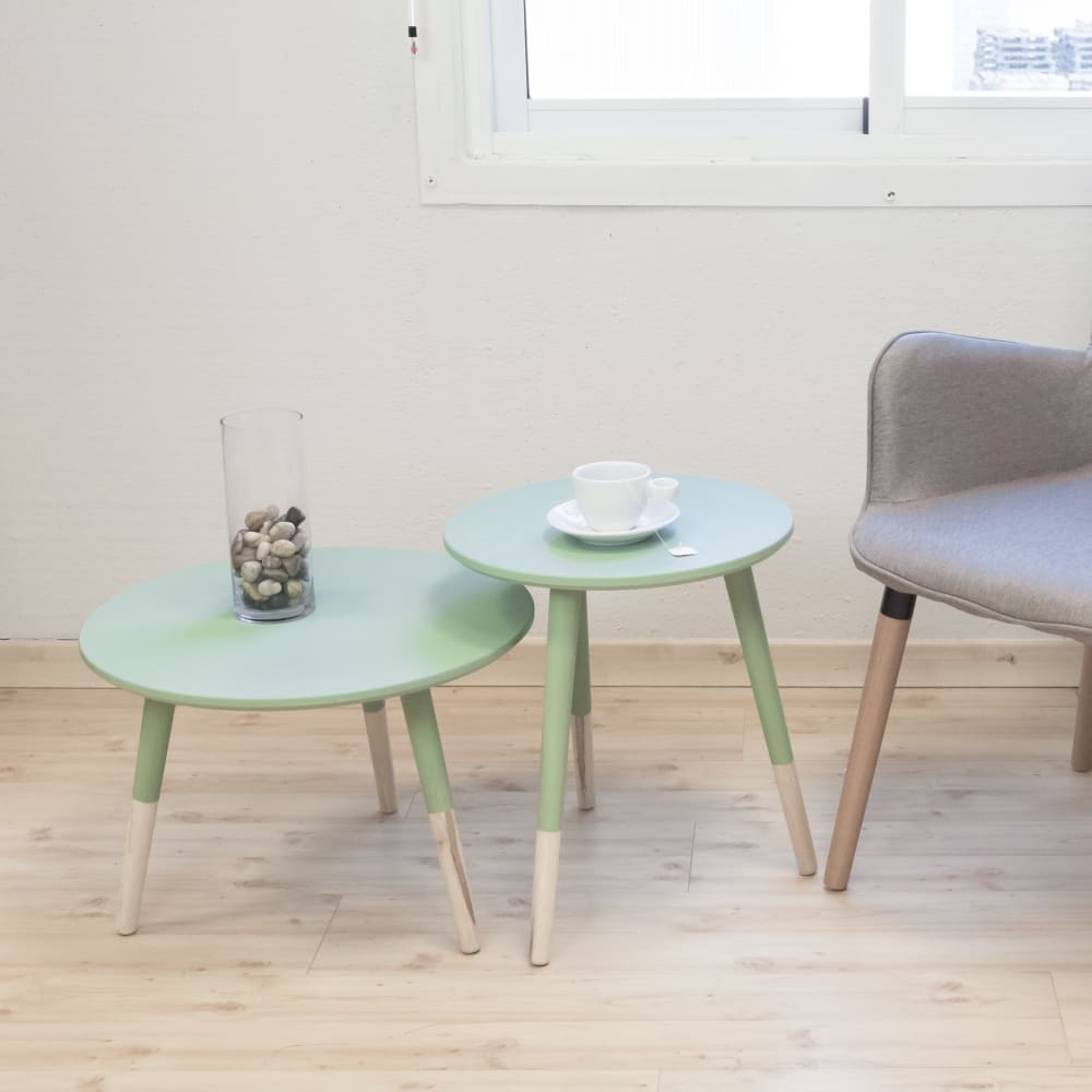 Beistelltisch Set von 2 grün 45x39.5x39.5cm - Maisons Du Monde