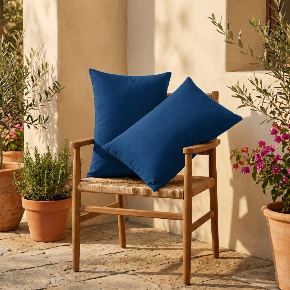 2 Kissen Outdoor, abnehmbar, 6035cm - Petrolblau - Maisons Du