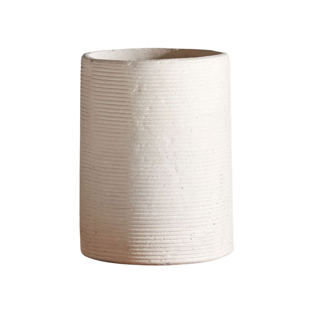 Decoclico Vasenröhre geriffelt aus weißem Pappmaché - Papier