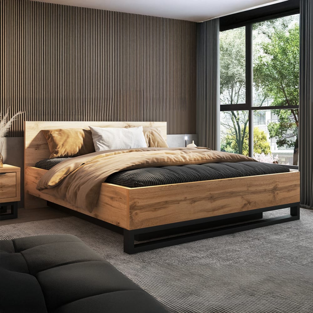 Lit coffre 180x200 sommier inclus panneaux agglomérés stratifiés Lit coffre 180x200 sommier inclus panneaux agglomérés stratifiés