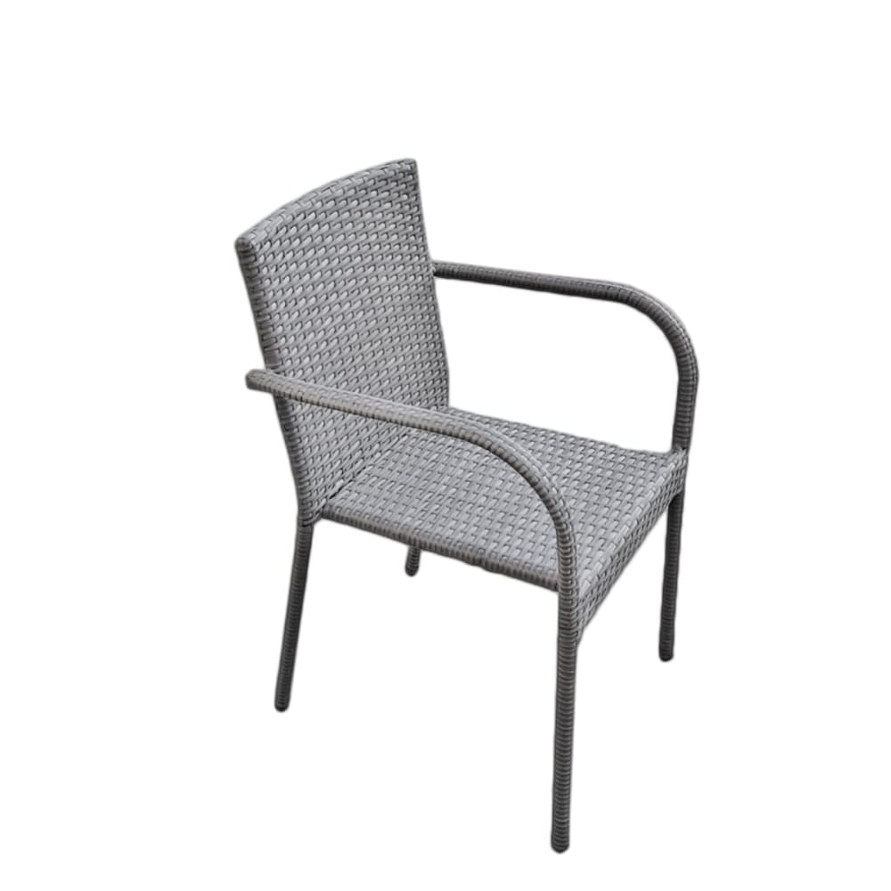 chaise de jardin polyrotin, - gris acier