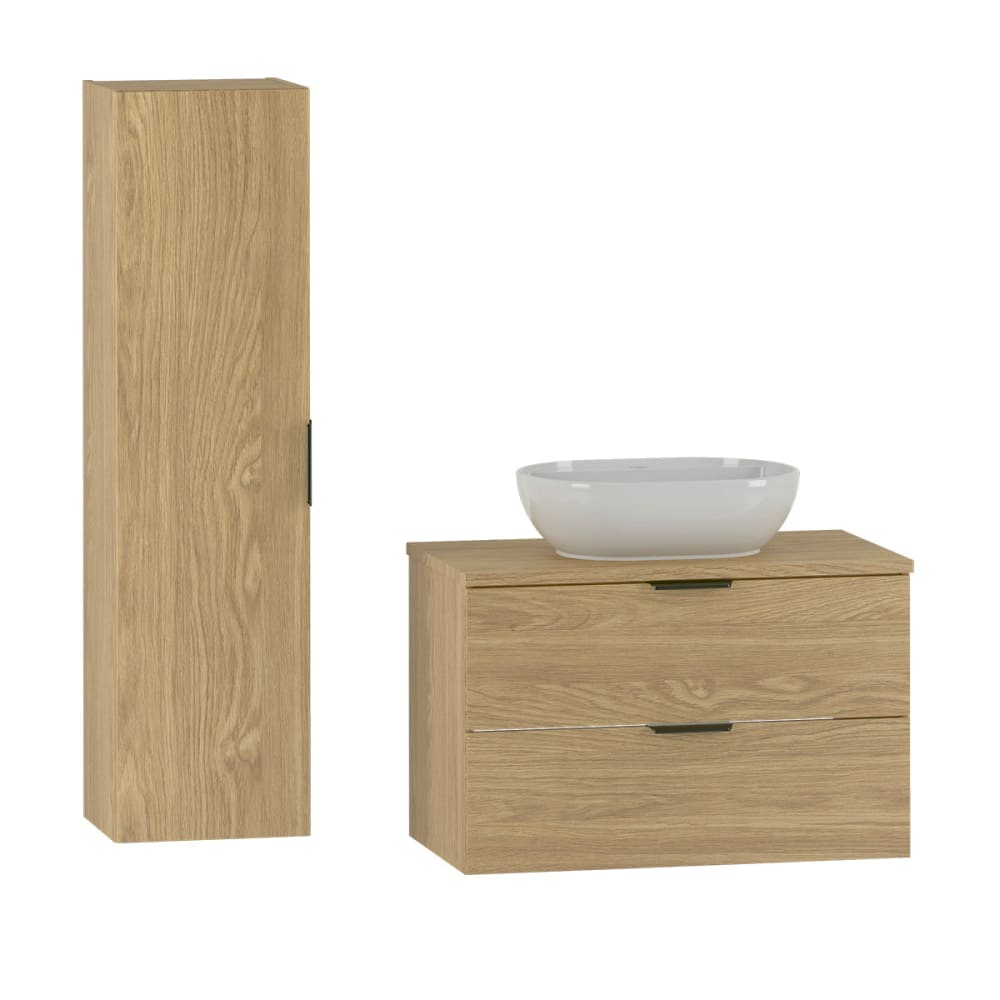 Set aus Einzelwaschtisch 80cm Melamin Holz - Maisons Du Monde