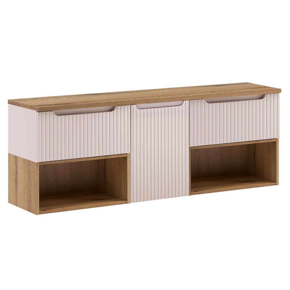 Set Waschbeckenunterschrank 160cm Laminierte Platten Kaschmir -