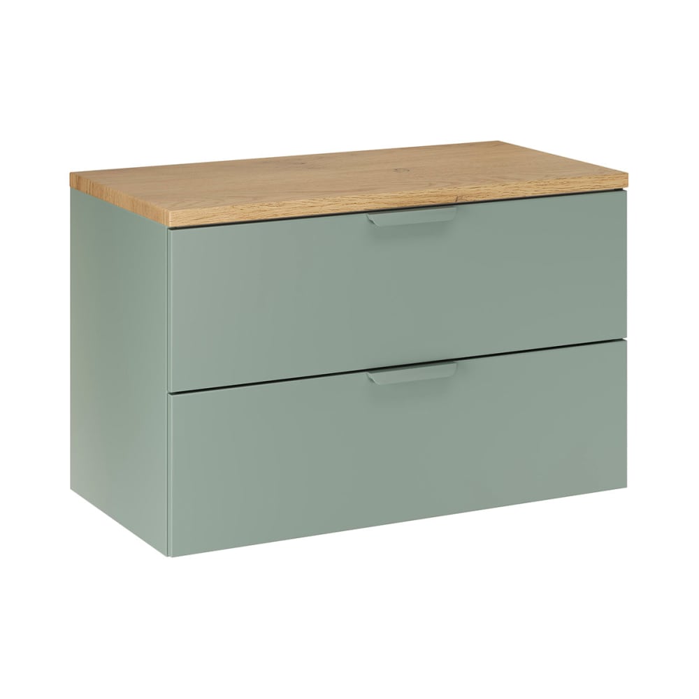 Set Waschtischunterschrank 80cm Laminierte Platten Grün - Maisons