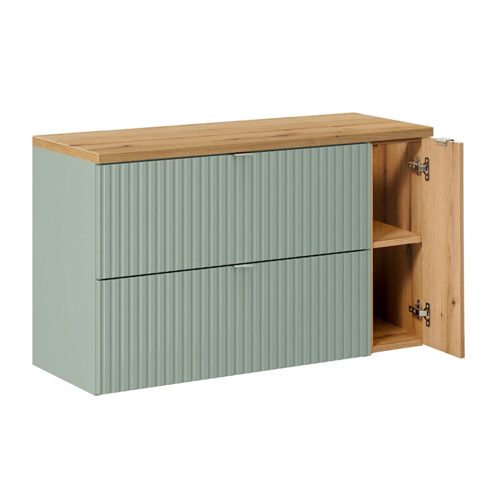 Waschtischunterschrank 100cm und Holz Laminierte Platten Grün -