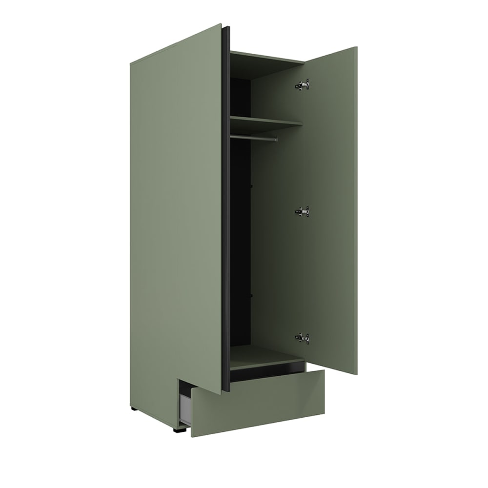 Schrank 2 Türen 1 Schublade Laminierte Platten Grün - Maisons Du