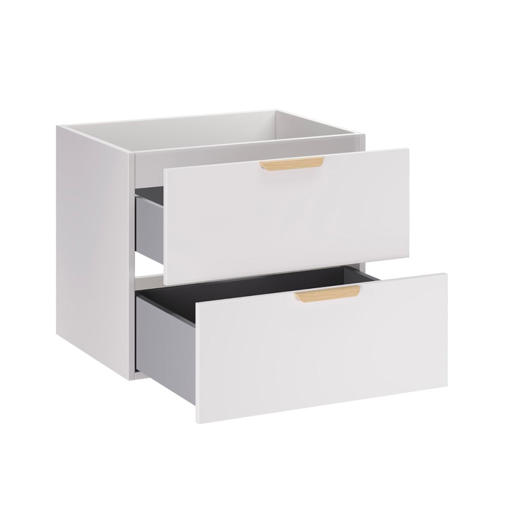Waschbeckenunterschrank 60cm Mattweiß Laminierte Platten Weiß -