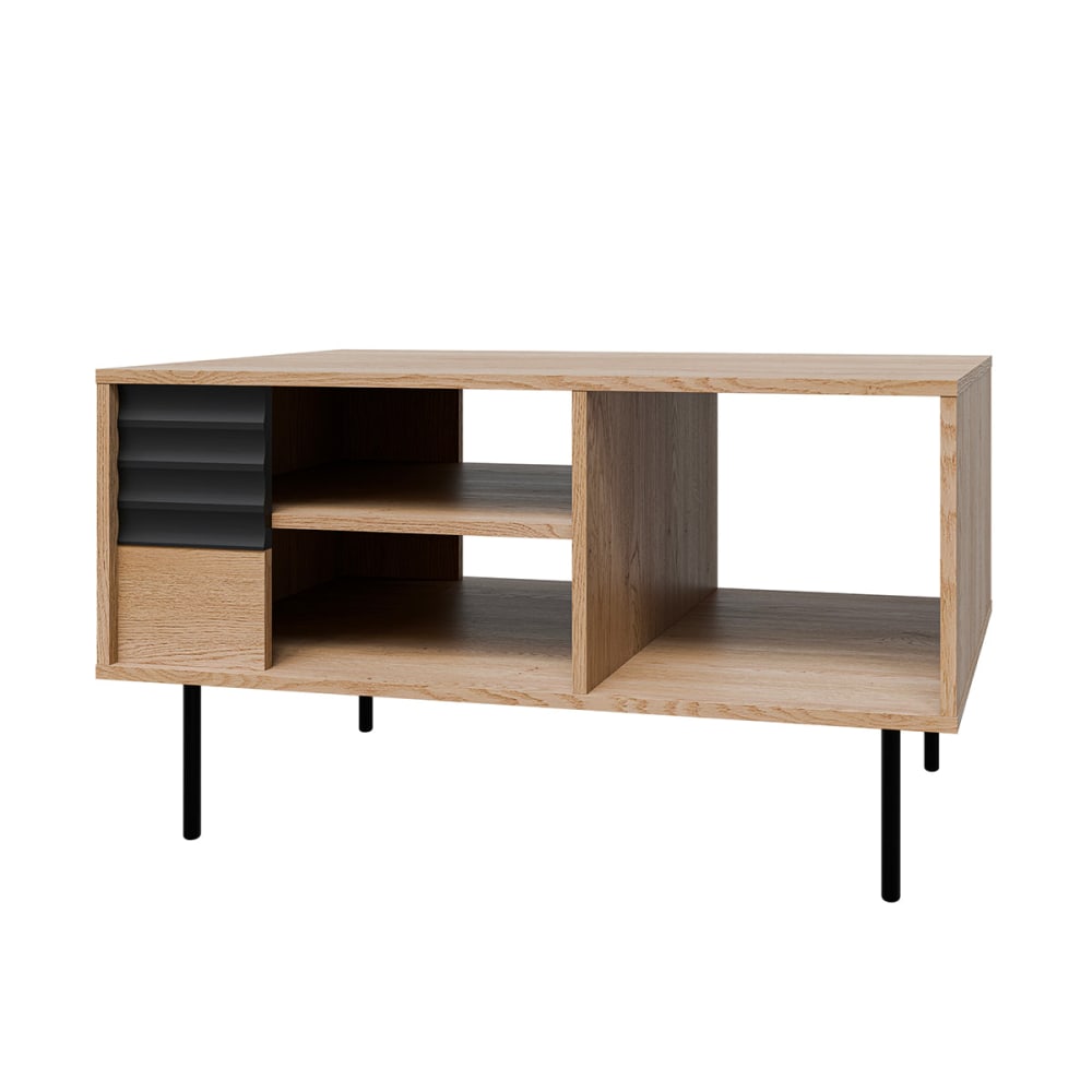 Petits meubles Couchtisch Laminierte Platten Holz und Schwarz Braun Spanplatte