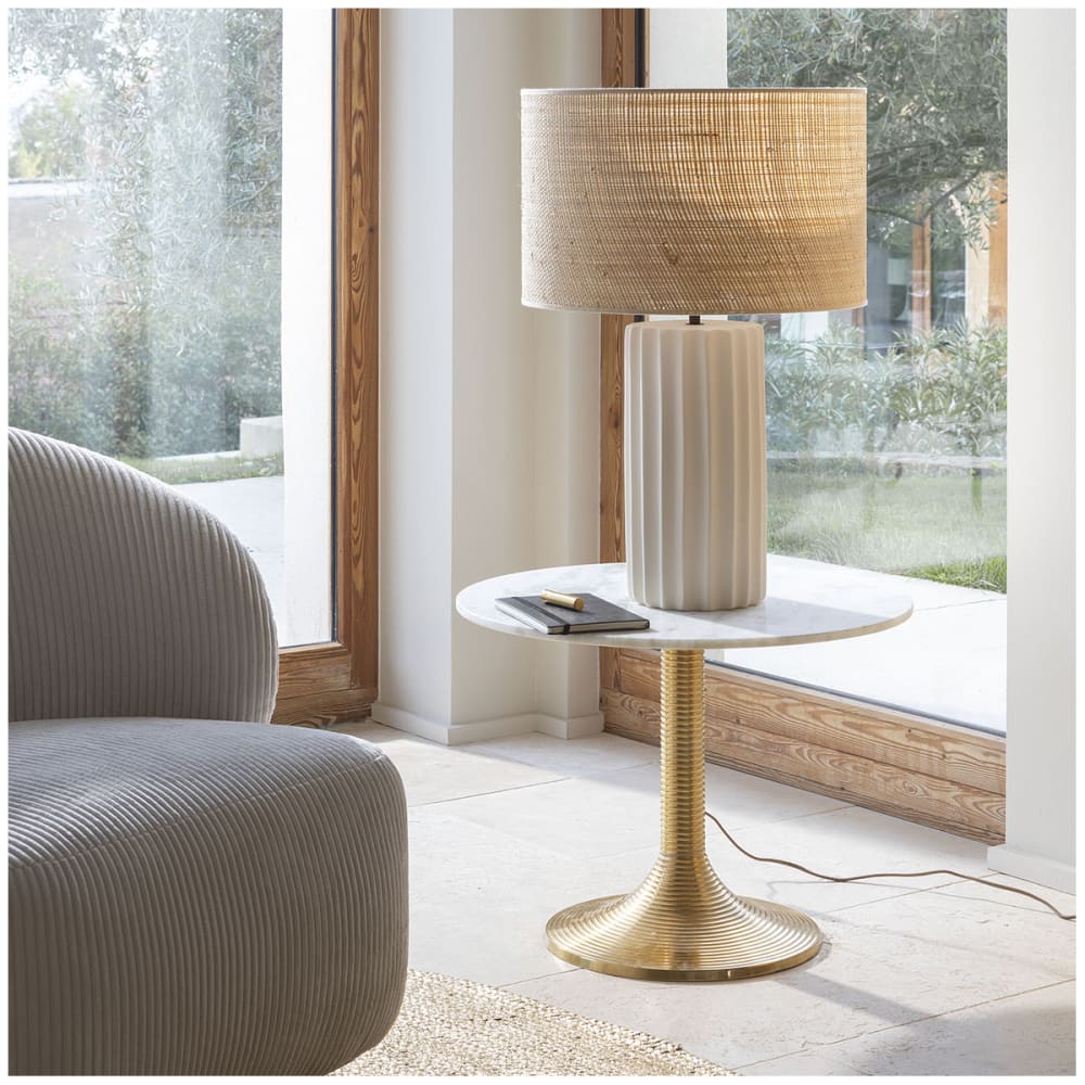 Pied de lampe en céramique blanche - ø 17 x 50 cm — vue 3