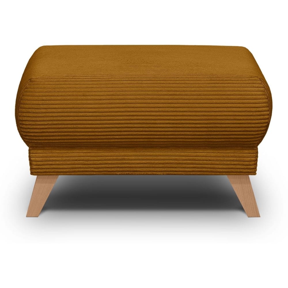 Pouf en velours côtelé - jaune