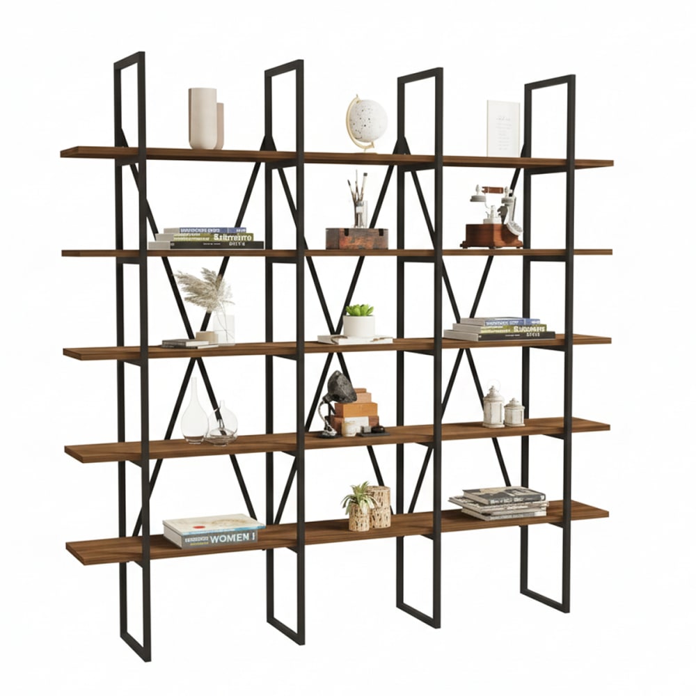 Etagère effet noyer