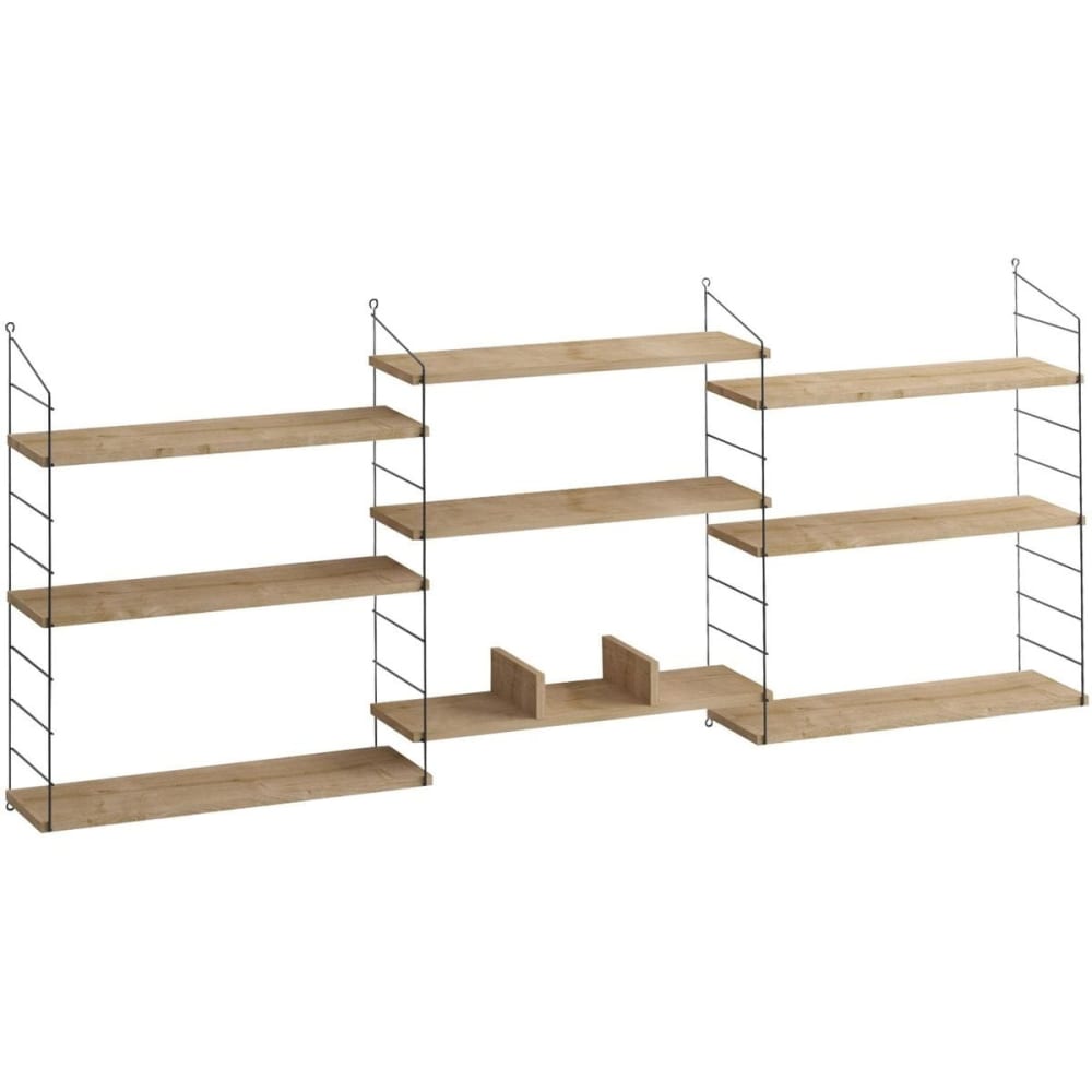 Etagère murale 3 niveaux effet chêne 85 cm