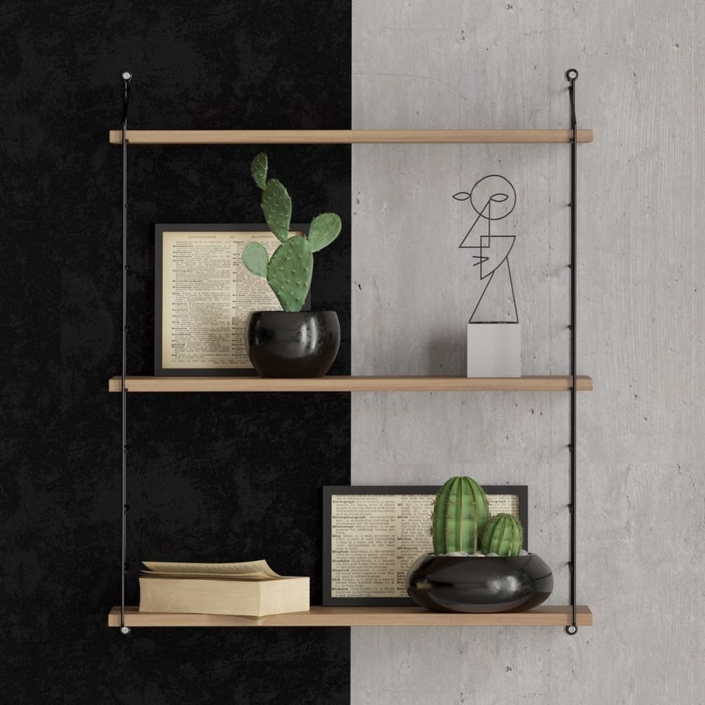 Etagère murale 3 niveaux effet bois 72 cm