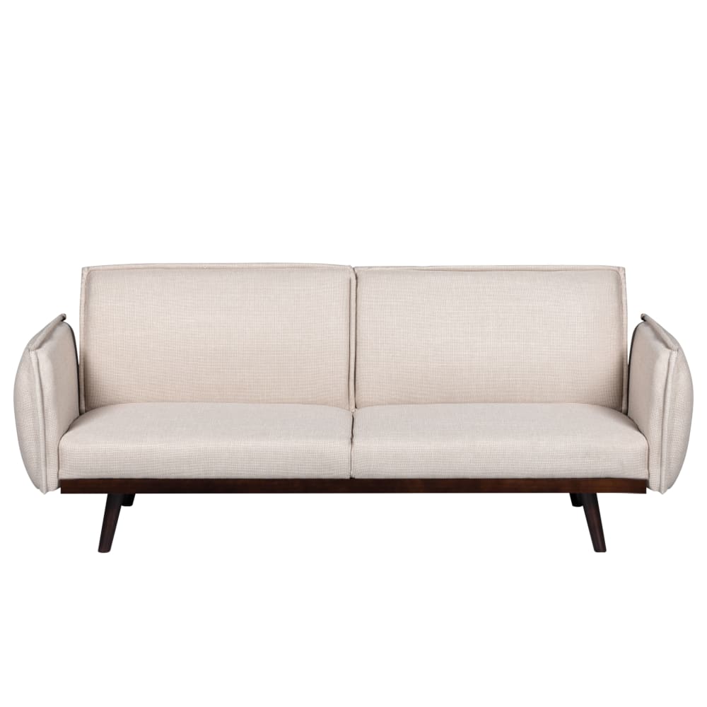 Canapé droit convertible en tissu 3 places beige